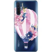 Чехол со стразами OPPO A91 Pink Air Baloon