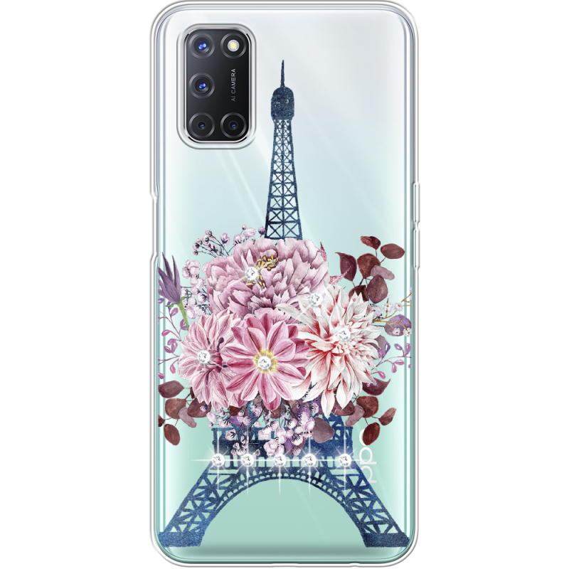 Чехол со стразами OPPO A52 Eiffel Tower