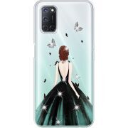 Чехол со стразами OPPO A52 Girl in the green dress