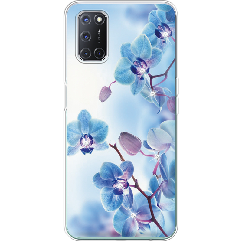 Чехол со стразами OPPO A52 Orchids