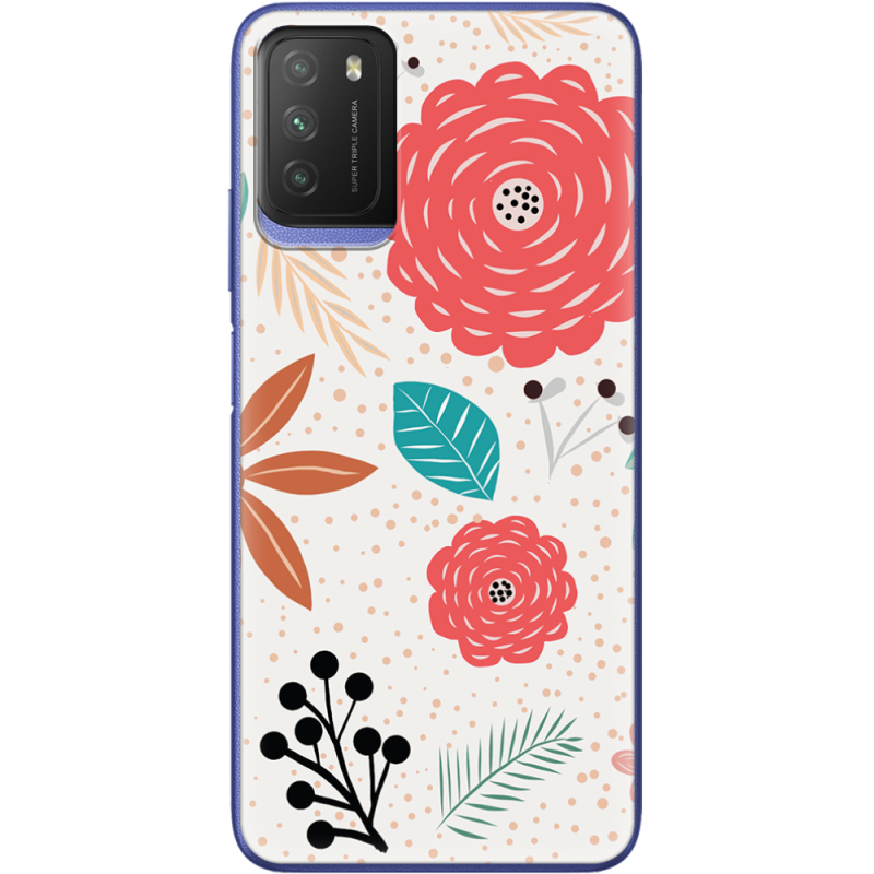 Чехол BoxFace Poco M3 Line Flowers