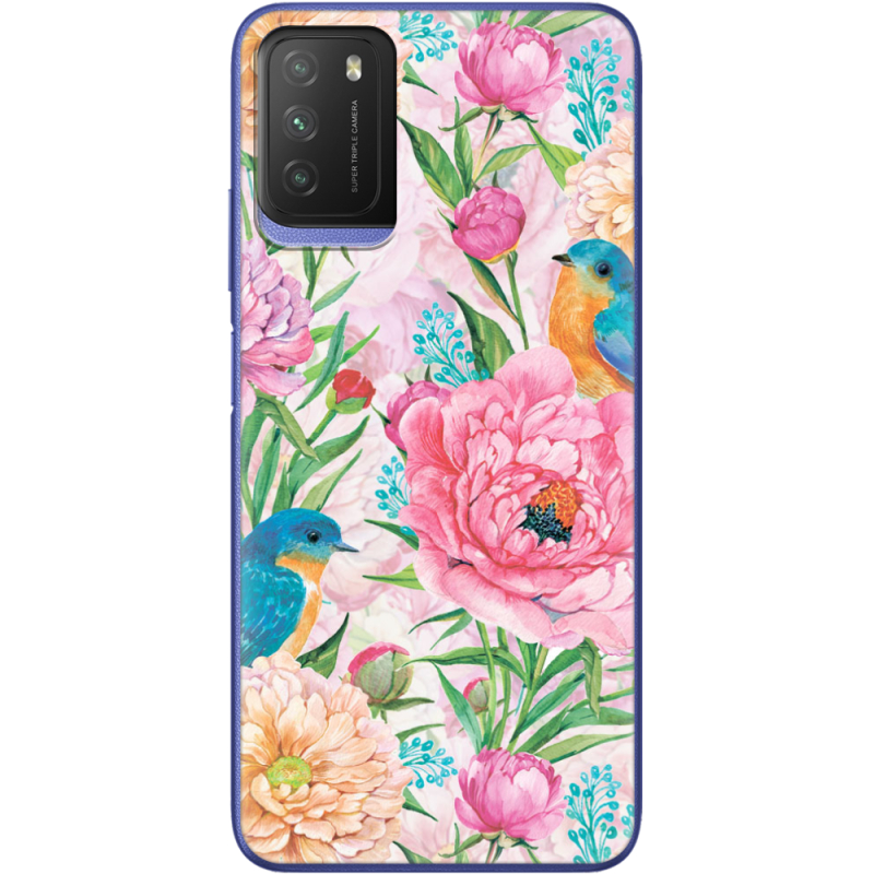 Чехол BoxFace Poco M3 Birds in Flowers