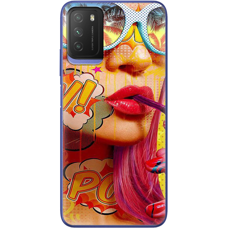 Чехол BoxFace Poco M3 Yellow Girl Pop Art