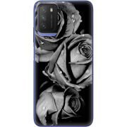 Чехол BoxFace Poco M3 Black and White Roses