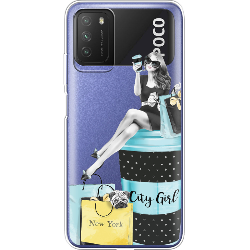 Прозрачный чехол BoxFace Xiaomi Poco M3 City Girl