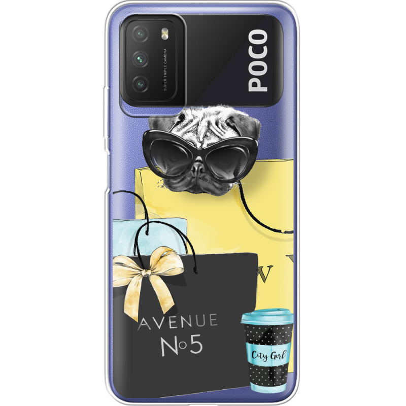 Прозрачный чехол BoxFace Xiaomi Poco M3 Fashion Pug