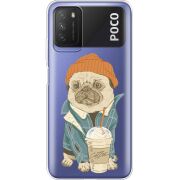 Прозрачный чехол BoxFace Xiaomi Poco M3 Dog Coffeeman