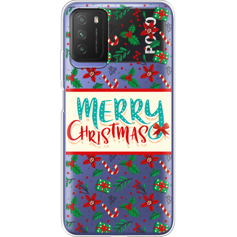 Прозрачный чехол BoxFace Xiaomi Poco M3 Vintage Christmas Pattern