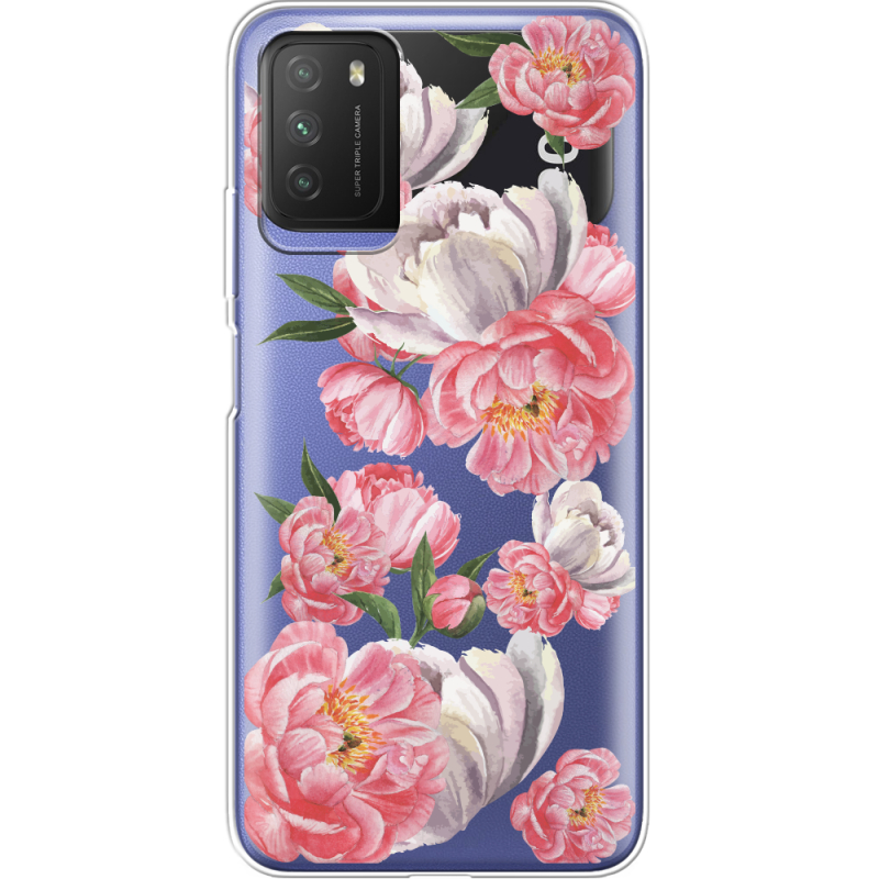 Прозрачный чехол BoxFace Xiaomi Poco M3 Peony Watercolor Style