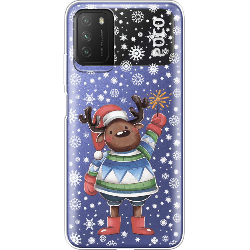 Прозрачный чехол BoxFace Xiaomi Poco M3 Christmas Deer with Snow