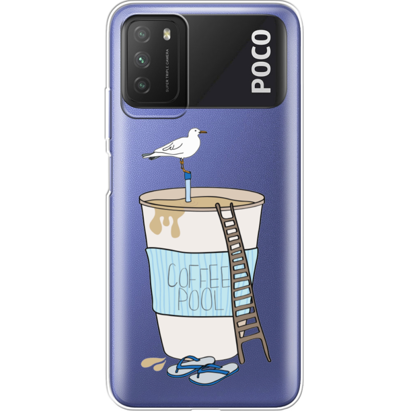 Прозрачный чехол BoxFace Xiaomi Poco M3 Segull in Cofee Pool