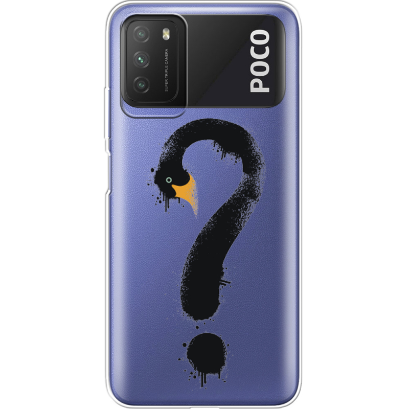 Прозрачный чехол BoxFace Xiaomi Poco M3 Swan question