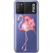 Прозрачный чехол BoxFace Xiaomi Poco M3 Floral Flamingo