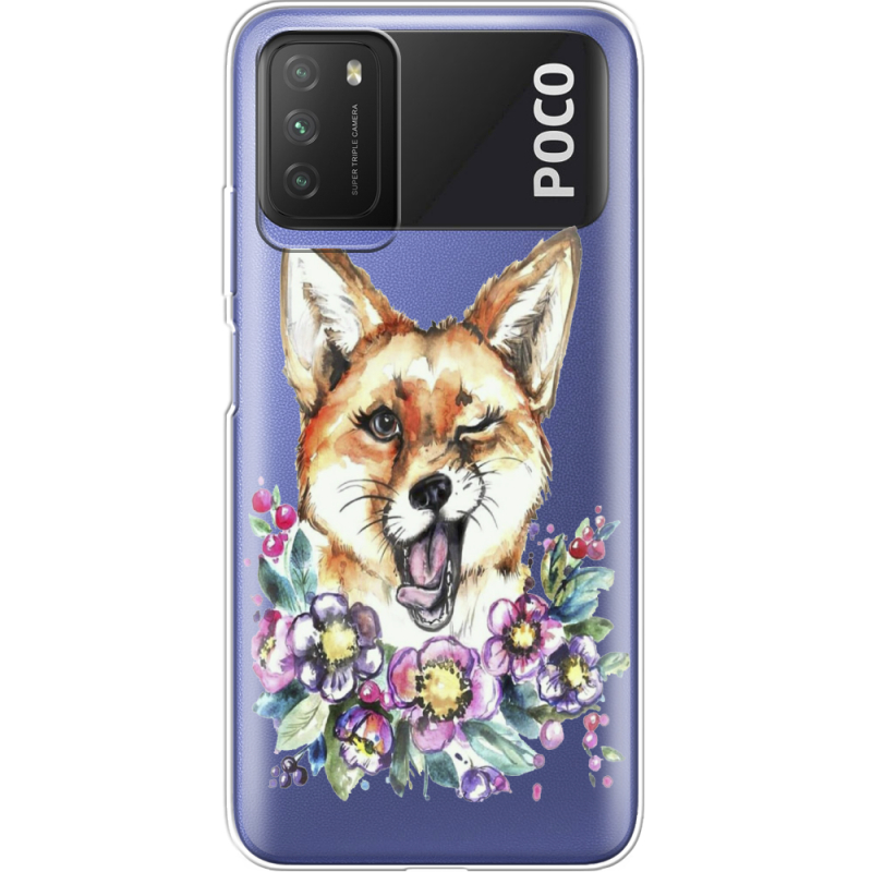 Прозрачный чехол BoxFace Xiaomi Poco M3 Winking Fox