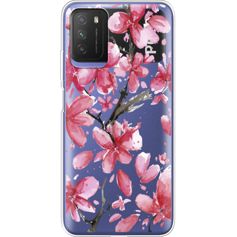 Прозрачный чехол BoxFace Xiaomi Poco M3 Pink Magnolia