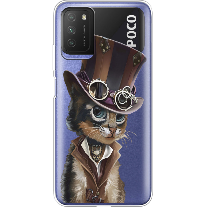 Прозрачный чехол BoxFace Xiaomi Poco M3 Steampunk Cat