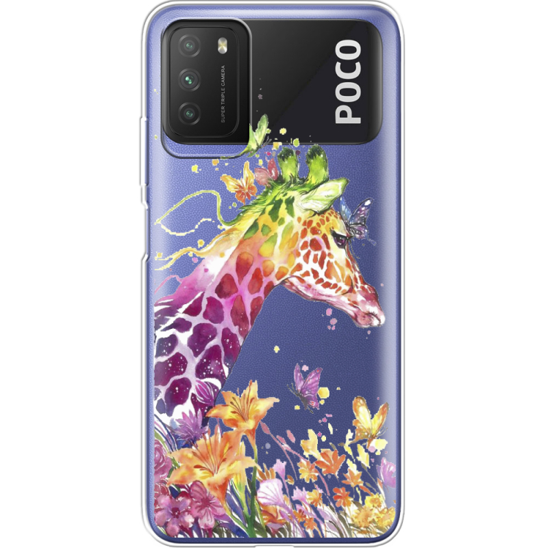 Прозрачный чехол BoxFace Xiaomi Poco M3 Colorful Giraffe