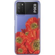 Прозрачный чехол BoxFace Xiaomi Poco M3 Red Poppies