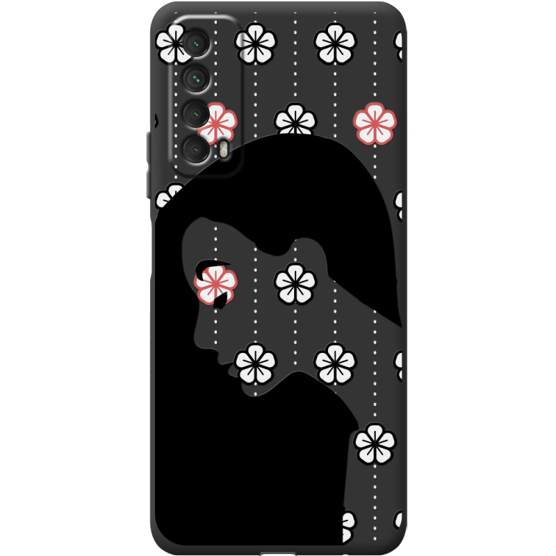 Черный чехол BoxFace Huawei P Smart 2021 Flower Hair