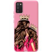 Розовый чехол BoxFace Samsung A025 Galaxy A02S Queen and Princess