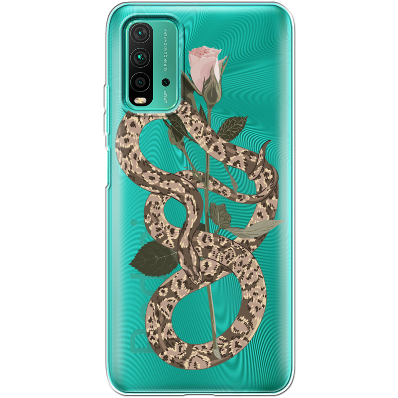 Прозрачный чехол BoxFace Xiaomi Redmi 9T Glamor Snake