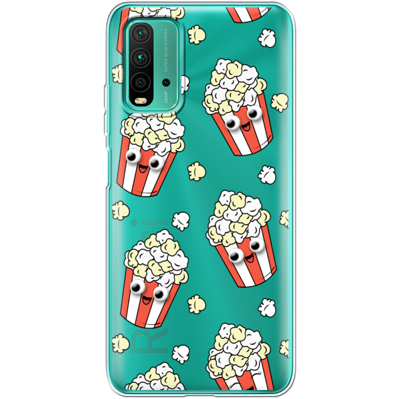 Прозрачный чехол BoxFace Xiaomi Redmi 9T с 3D-глазками Popcorn