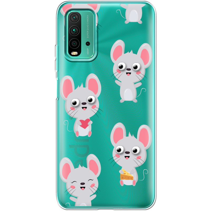 Прозрачный чехол BoxFace Xiaomi Redmi 9T с 3D-глазками Mouse