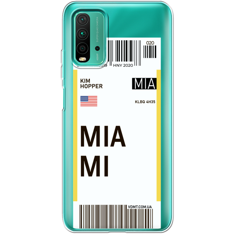 Прозрачный чехол BoxFace Xiaomi Redmi 9T Ticket Miami