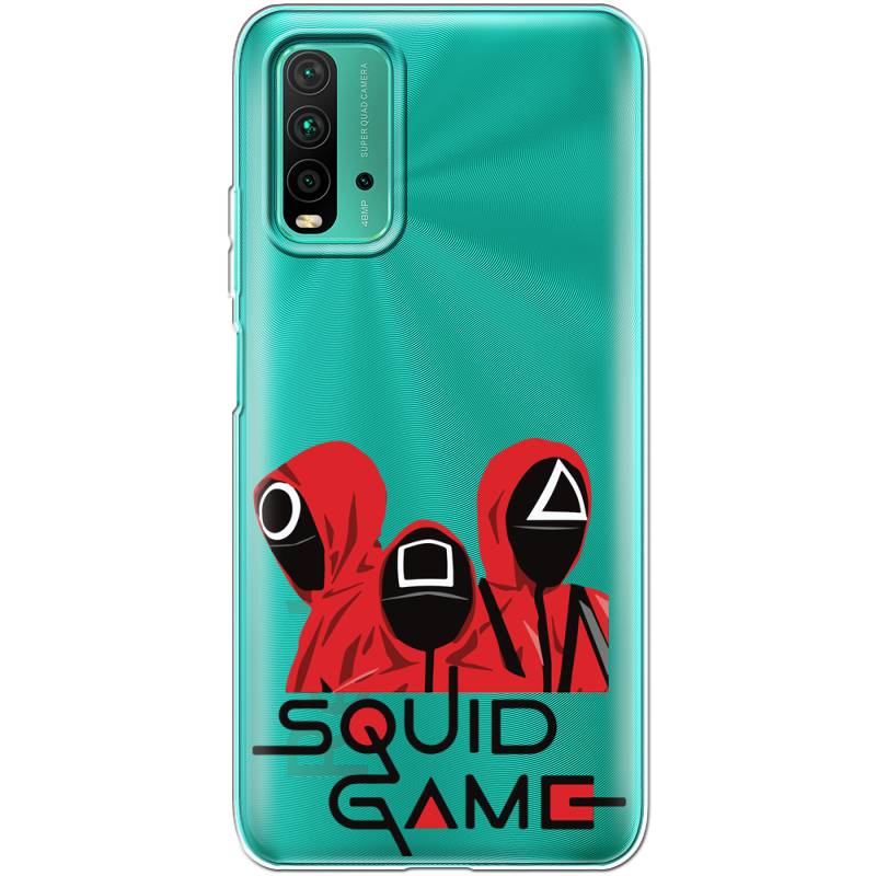 Прозрачный чехол BoxFace Xiaomi Redmi 9T siquid game люди в красном