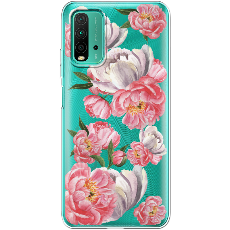 Прозрачный чехол BoxFace Xiaomi Redmi 9T Peony Watercolor Style