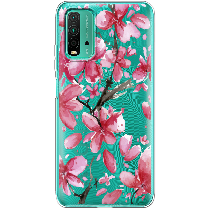 Прозрачный чехол BoxFace Xiaomi Redmi 9T Pink Magnolia