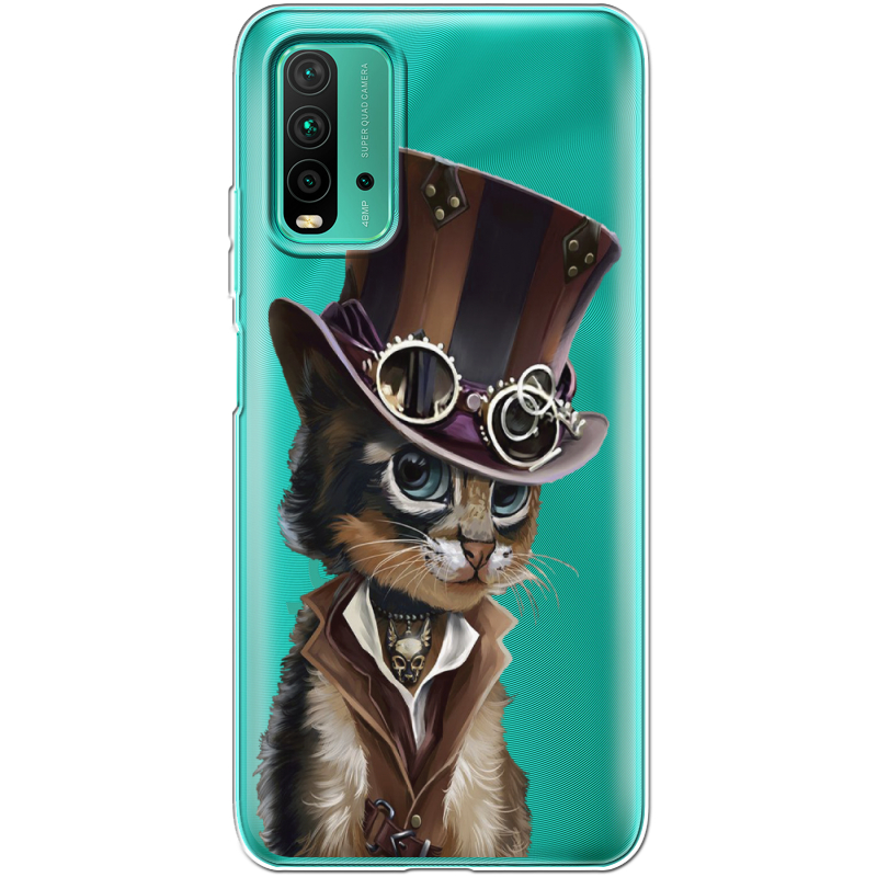 Прозрачный чехол BoxFace Xiaomi Redmi 9T Steampunk Cat