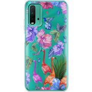 Прозрачный чехол BoxFace Xiaomi Redmi 9T Flamingo