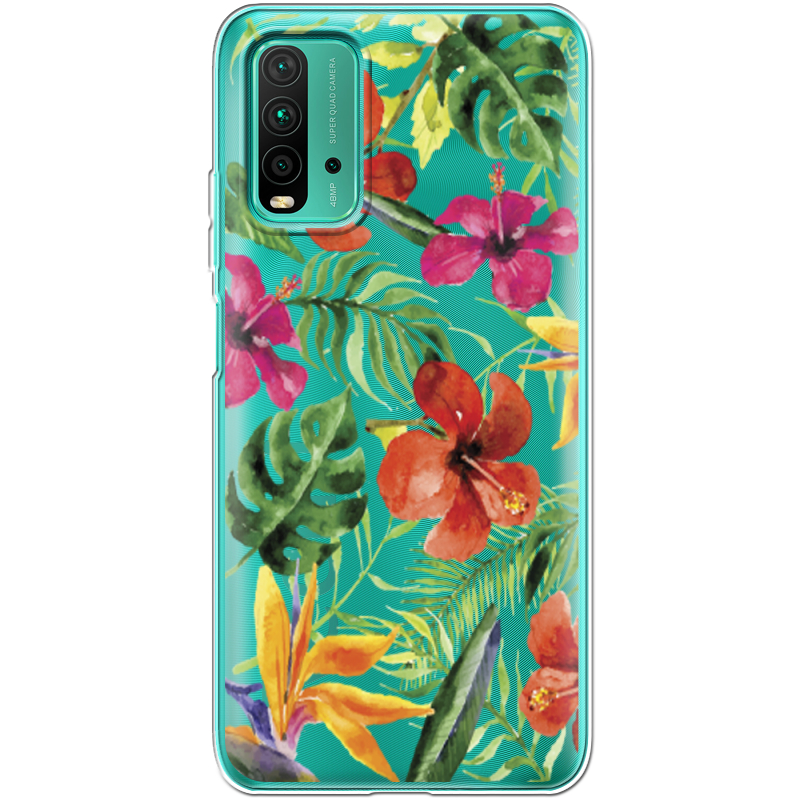 Прозрачный чехол BoxFace Xiaomi Redmi 9T Tropical Flowers