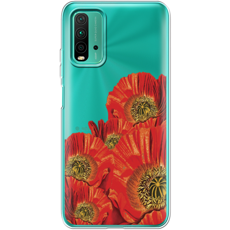 Прозрачный чехол BoxFace Xiaomi Redmi 9T Red Poppies