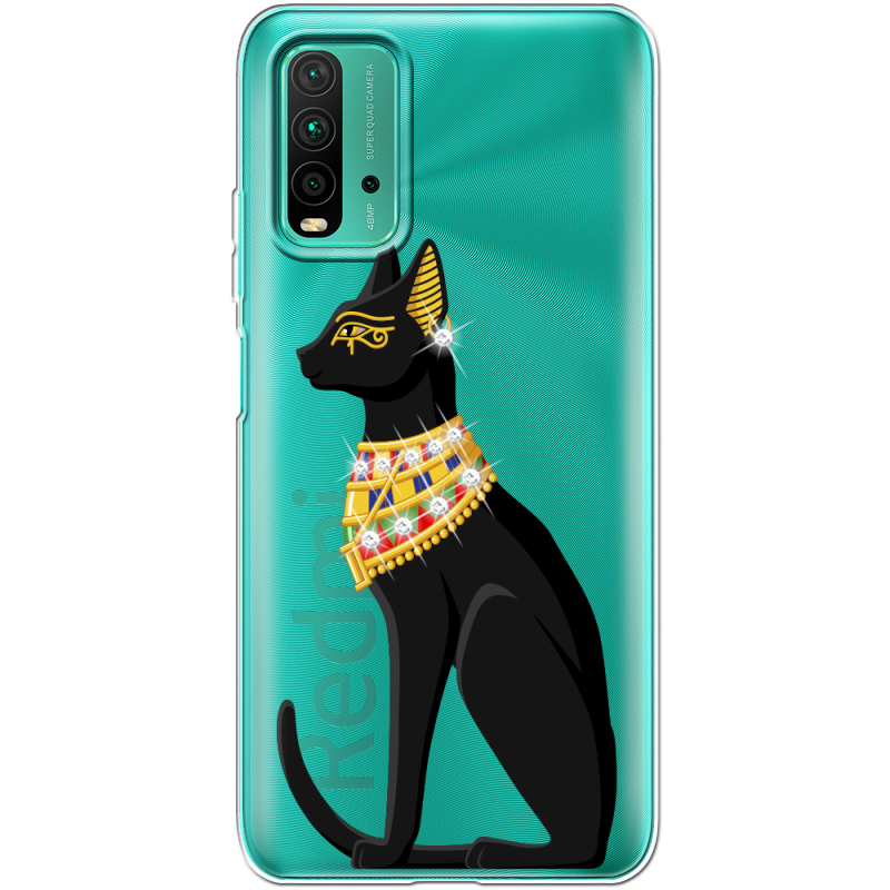 Чехол со стразами Xiaomi Redmi 9T Egipet Cat