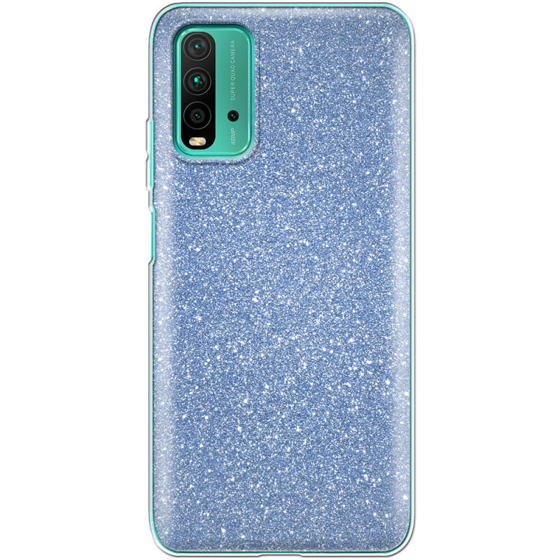 Чехол с блёстками Xiaomi Redmi 9T Голубой