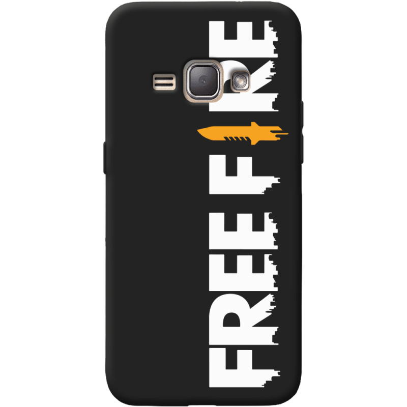 Черный чехол BoxFace Samsung J120H Galaxy J1 2016 Free Fire White Logo