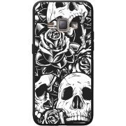 Черный чехол BoxFace Samsung J120H Galaxy J1 2016 Skull and Roses