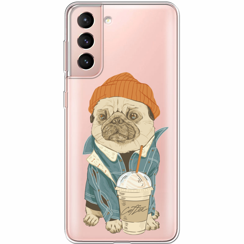 Прозрачный чехол BoxFace Samsung G991 Galaxy S21 Dog Coffeeman