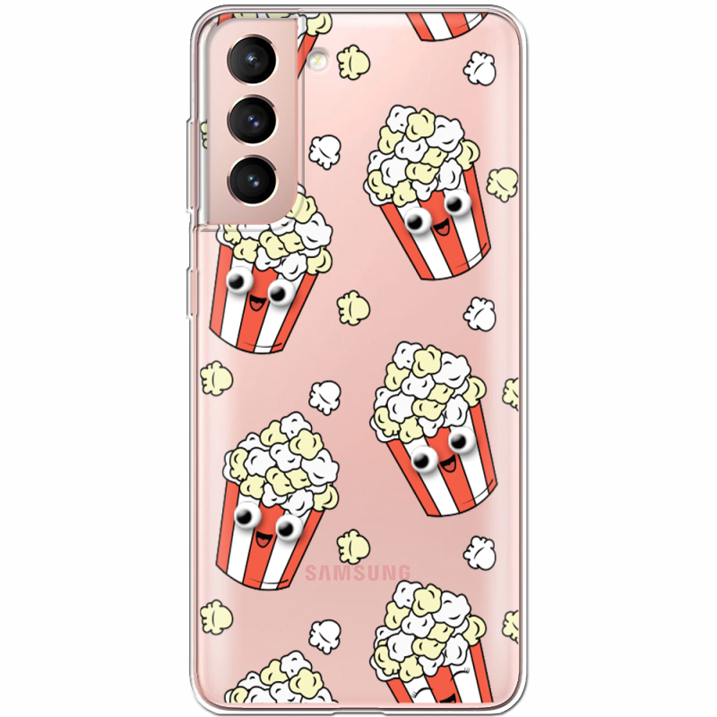 Прозрачный чехол BoxFace Samsung G991 Galaxy S21 с 3D-глазками Popcorn