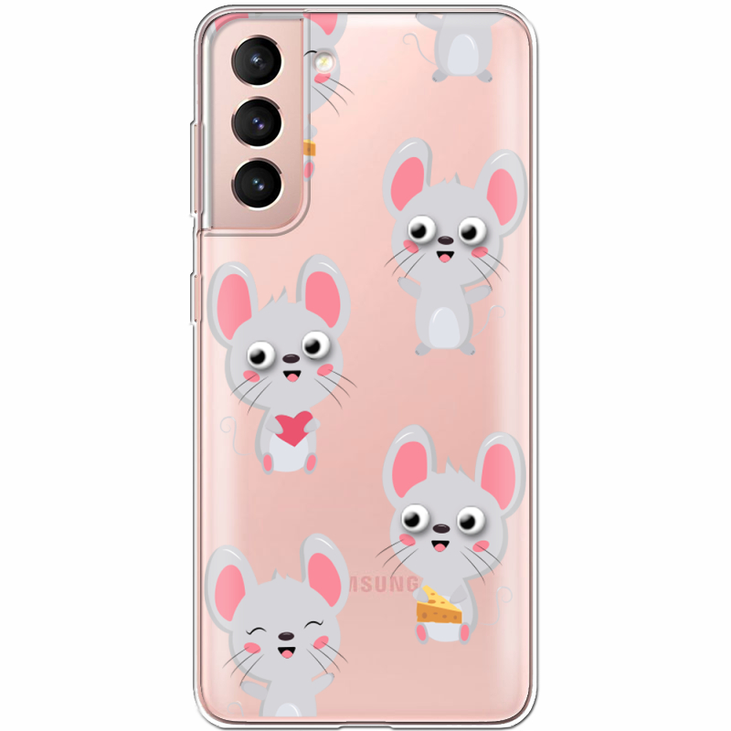 Прозрачный чехол BoxFace Samsung G991 Galaxy S21 с 3D-глазками Mouse