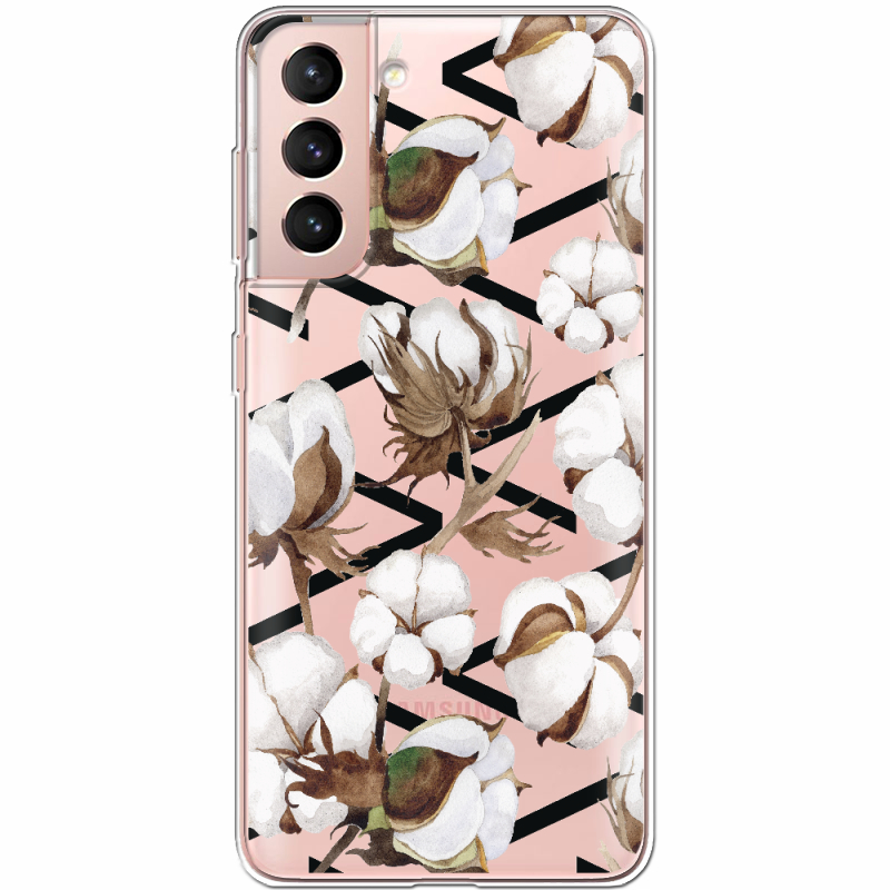 Прозрачный чехол BoxFace Samsung G991 Galaxy S21 Cotton flowers