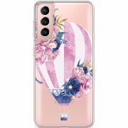 Чехол со стразами Samsung G991 Galaxy S21 Pink Air Baloon