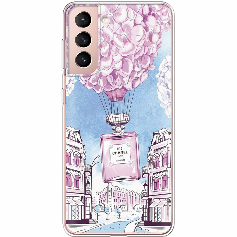 Чехол со стразами Samsung G991 Galaxy S21 Perfume bottle