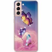 Чехол со стразами Samsung G991 Galaxy S21 Butterflies