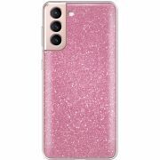 Чехол с блёстками Samsung G991 Galaxy S21 Розовый