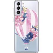 Чехол со стразами Samsung G996 Galaxy S21 Plus Pink Air Baloon
