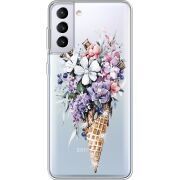 Чехол со стразами Samsung G996 Galaxy S21 Plus Ice Cream Flowers