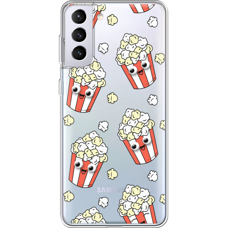 Прозрачный чехол BoxFace Samsung G996 Galaxy S21 Plus с 3D-глазками Popcorn